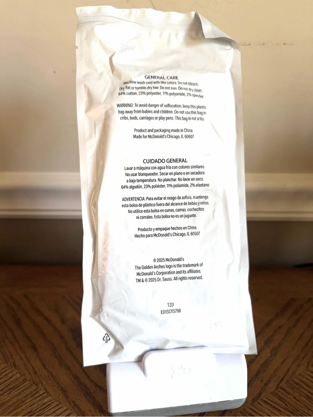 McDonald's Mystery The Grinch Meal Bag - with a pair of random Grinch socks new